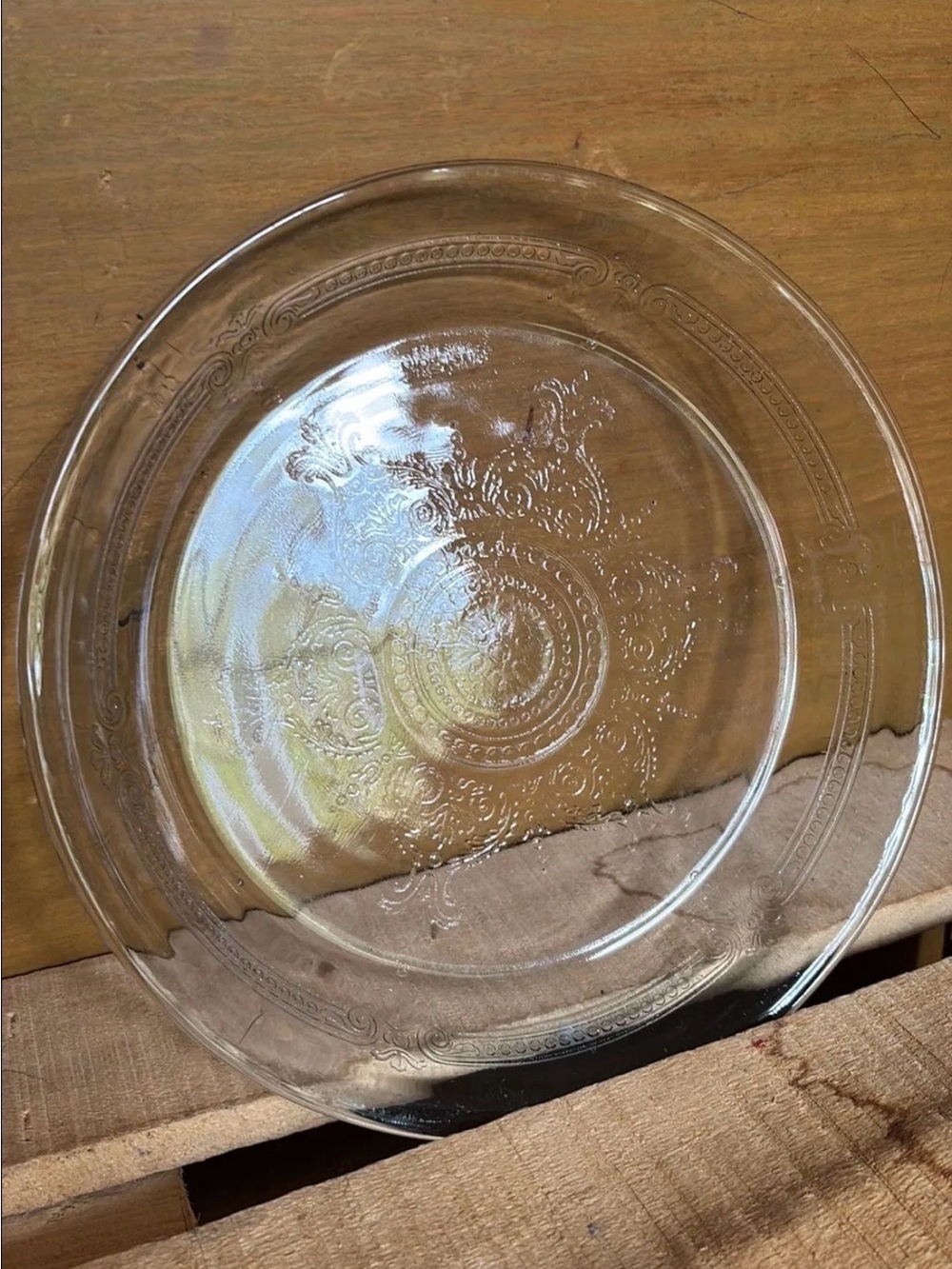 Anchor Hocking Fire-King pie plate in the highly collectible Philbe pattern